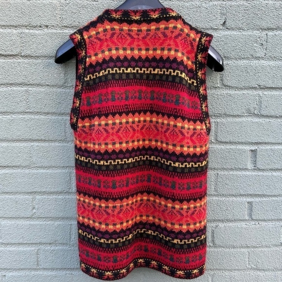 Peruvian Connection Alpaca Sweater Vest - Multi-color Size S - Picture 3 of 4